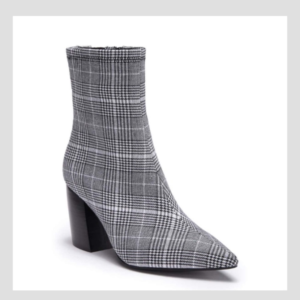 Jeffrey Campbell Sport Plaid Pointed Toe Bootie